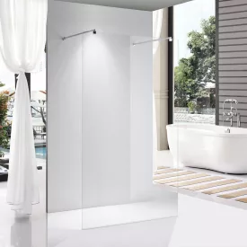   Stuxi Milano Light falsíkra szerelhető Walk-in zuhanyfal, 70x200 cm, 8 mm vastag vízlepergető biztonsági üveggel, két távtartóval
