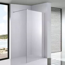   Stuxi Milano Walk-in zuhanyfal 8 mm vastag vízlepergető biztonsági üveggel, 200 cm magas, króm profillal és távtartóval