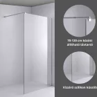 Stuxi Milano Walk-in zuhanyfal, 90x200 cm, 8 mm vastag vízlepergető biztonsági üveggel, króm profillal és távtartóval