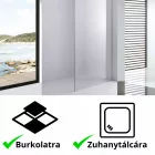Stuxi Milano Walk-in zuhanyfal, 90x200 cm, 8 mm vastag vízlepergető biztonsági üveggel, króm profillal és távtartóval