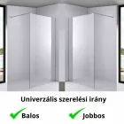 Stuxi Milano Walk-in zuhanyfal, 90x200 cm, 8 mm vastag vízlepergető biztonsági üveggel, króm profillal és távtartóval