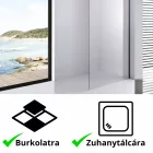 Stuxi Milano Black Walk-in zuhanyfal, 110x200 cm, 8 mm vastag vízlepergető biztonsági üveggel, 200 cm magas, fekete profillal és távtartóval