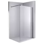 Stuxi Milano Black Walk-in zuhanyfal, 140x200 cm, 8 mm vastag vízlepergető biztonsági üveggel, 200 cm magas, fekete profillal és távtartóval