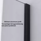 Stuxi Milano Black Walk-in zuhanyfal, 140x200 cm, 8 mm vastag vízlepergető biztonsági üveggel, 200 cm magas, fekete profillal és távtartóval