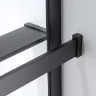 Stuxi Zuhanyfal kiegészítő fekete polc és törölközőtartó 140 cm, vágható