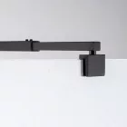 Stuxi Milano Light Black falsíkra szerelhető Walk-in zuhanyfal, 140x200 cm, 8 mm vastag vízlepergető biztonsági üveggel, két távtartóval
