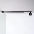 Stuxi Milano Light Black falsíkra szerelhető Walk-in zuhanyfal, 140x200 cm, 8 mm vastag vízlepergető biztonsági üveggel, két távtartóval