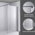 Stuxi Milano Black Walk-in zuhanyfal, 80x200 cm, 8 mm vastag vízlepergető biztonsági üveggel, 200 cm magas, fekete profillal és távtartóval
