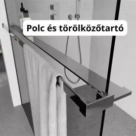   Stuxi Zuhanyfal kiegészítő króm polc és törölközőtartó 140 cm, vágható