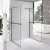 Stuxi Milano Gate Black Plus 2 falsíkra szerelhető, két oldalfalas walk-in zuhanyfal, 70x70 cm, 8 mm vastag vízlepergető biztonsági üveggel, helytakarékos sarokmerevítőkkel