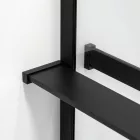 Stuxi Milano Gate Black Plus 2 falsíkra szerelhető, két oldalfalas walk-in zuhanyfal, 70x70 cm, 8 mm vastag vízlepergető biztonsági üveggel, helytakarékos sarokmerevítőkkel