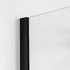 Stuxi Milano Gate Black Plus 2 falsíkra szerelhető, két oldalfalas walk-in zuhanyfal, 70x70 cm, 8 mm vastag vízlepergető biztonsági üveggel, helytakarékos sarokmerevítőkkel