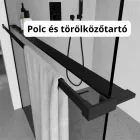 Stuxi Milano Gate Black Plus 2 falsíkra szerelhető, két oldalfalas walk-in zuhanyfal, 70x70 cm, 8 mm vastag vízlepergető biztonsági üveggel, helytakarékos sarokmerevítőkkel