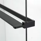 Stuxi Milano Gate Black Plus 1 falsíkra szerelhető, két oldalfalas walk-in zuhanyfal, 70x70 cm, 8 mm vastag vízlepergető biztonsági üveggel, helytakarékos sarokmerevítőkkel
