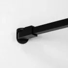 Stuxi Milano Gate Black Plus 1 falsíkra szerelhető, két oldalfalas walk-in zuhanyfal, 70x70 cm, 8 mm vastag vízlepergető biztonsági üveggel, helytakarékos sarokmerevítőkkel