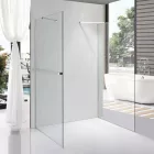 Stuxi Milano Gate Plus 1 falsíkra szerelhető, két oldalfalas walk-in zuhanyfal, 70x70 cm, 8 mm vastag vízlepergető biztonsági üveggel, helytakarékos sarokmerevítőkkel