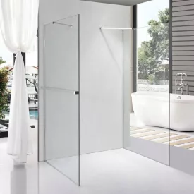   Stuxi Milano Gate Plus 1 falsíkra szerelhető, két oldalfalas walk-in zuhanyfal, 70x70 cm, 8 mm vastag vízlepergető biztonsági üveggel, helytakarékos sarokmerevítőkkel