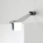 Stuxi Milano Gate falsíkra szerelhető, két oldalfalas walk-in zuhanyfal, 70x70 cm, 8 mm vastag vízlepergető biztonsági üveggel, helytakarékos sarokmerevítőkkel