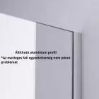 Stuxi Milano Gate falsíkra szerelhető, két oldalfalas walk-in zuhanyfal, 70x70 cm, 8 mm vastag vízlepergető biztonsági üveggel, helytakarékos sarokmerevítőkkel