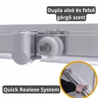 Stuxi Sydney 130 cm széles két tolóajtós zuhanyajtó 6 mm vastag vízlepergető biztonsági üveggel, króm elemekkel, 200 cm magas