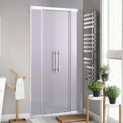   Stuxi Sydney 120 cm széles két tolóajtós zuhanyajtó 6 mm vastag vízlepergető biztonsági üveggel, króm elemekkel, 200 cm magas