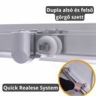 Stuxi Sydney 140 cm széles két tolóajtós zuhanyajtó 6 mm vastag vízlepergető biztonsági üveggel, króm elemekkel, 200 cm magas