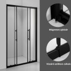 Stuxi Sydney Black 120 cm széles két tolóajtós zuhanyajtó 6 mm vastag vízlepergető biztonsági üveggel, fekete elemekkel, 200 cm magas