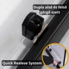 Stuxi Sydney Black toló zuhanyajtó 6 mm vastag vízlepergető biztonsági üveggel, fekete elemekkel, 200 cm magas, több méretben