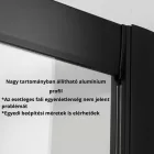 Stuxi Sydney Black 110 cm széles toló zuhanyajtó 6 mm vastag vízlepergető biztonsági üveggel, fekete elemekkel, 200 cm magas