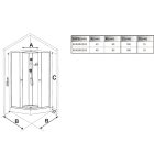Stuxi Genova 80x80 cm szögletes két tolóajtós fehér hátfalas zuhanykabin 5 mm üveggel zuhanytálcával és csapteleppel