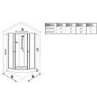 Stuxi Genova 90x90 cm íves két tolóajtós fehér hátfalas zuhanykabin 5 mm üveggel zuhanytálcával és csapteleppel