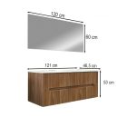 Trent 120 Fürdőszobabútor 1 medencés kerámia mosdóval tükörrel 60x120 cm sunset tölgy