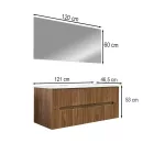 Trent 120 Fürdőszobabútor 1 medencés kerámia mosdóval tükörrel 60x120 cm sunset tölgy