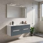 Trent 120 alsó fürdőszobabútor kerámia mosdóval (2 fiókos) fehér-antracit szürke