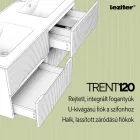 Trent 120 alsó fürdőszobabútor kerámia mosdóval (4 fiókos) sunset tölgy-fehér