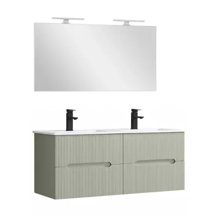 Trent Fürdőszobabútor 120 cm kerámia mosdóval tükörrel 60x120 cm zöld