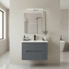 Trent 60 alsó fürdőszobabútor kerámia mosdóval 2 fiókos, antracit szürke