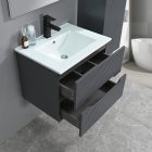 Trent 60 alsó fürdőszobabútor kerámia mosdóval 2 fiókos, antracit szürke