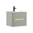 Trent 60 alsó fürdőszobabútor kerámia mosdóval (2 fiókos) fehér-zöld