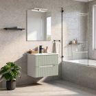 Trent 60 alsó fürdőszobabútor kerámia mosdóval (2 fiókos) fehér-zöld