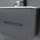 Trent Fürdőszobabútor 60 cm kerámia mosdóval (2 fiókos) tükörrel 60x80 cm antracit szürke