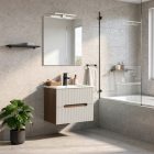 Trent 60 alsó fürdőszobabútor kerámia mosdóval (2 fiókos) sunset tölgy-fehér