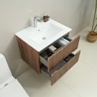 Trent 60 alsó fürdőszobabútor kerámia mosdóval 2 fiókos, sunset tölgy