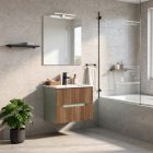 Trent 60 alsó fürdőszobabútor kerámia mosdóval (2 fiókos) zöld-sunset tölgy