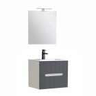 Trent Fürdőszobabútor 60 cm kerámia mosdóval (2 fiókos) tükörrel 60x80 cm fehér-antracit szürke