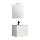 Trent Fürdőszobabútor 60 cm kerámia mosdóval (2 fiókos) tükörrel 60x80 cm fehér