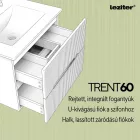 Trent Fürdőszobabútor 60 cm kerámia mosdóval (2 fiókos) tükörrel 60x80 cm fehér-zöld