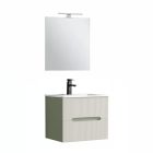Trent Fürdőszobabútor 60 cm kerámia mosdóval (2 fiókos) tükörrel 60x80 cm zöld-fehér