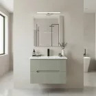 Trent Fürdőszobabútor 60 cm kerámia mosdóval (2 fiókos) tükörrel 60x80 cm zöld