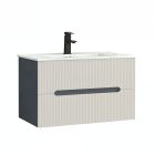 Trent 80 alsó fürdőszobabútor kerámia mosdóval (2 fiókos) antracit szürke-fehér